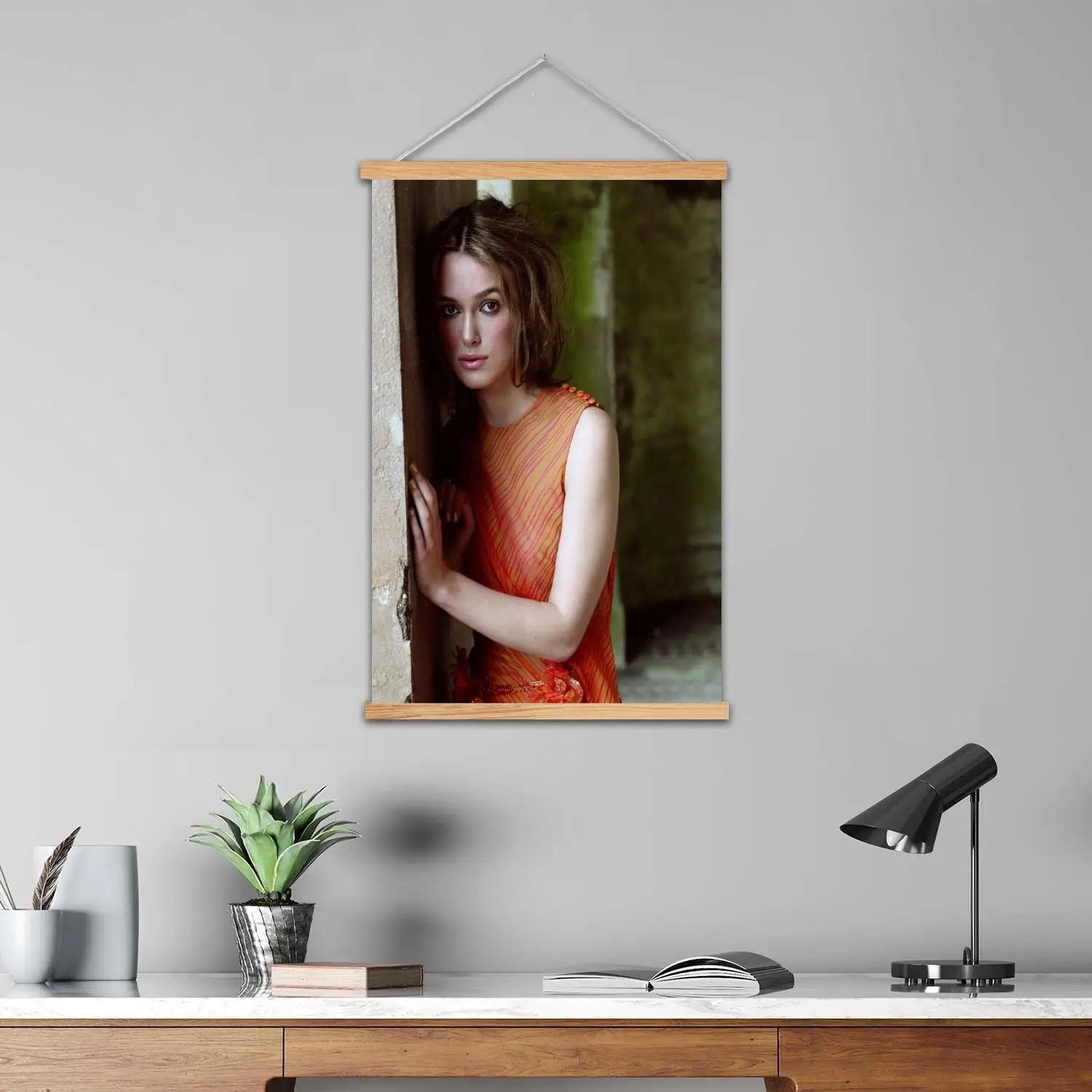 كيرا نايتلي مؤطرة جدار اللوحة قماش ملصق فني وفن جدران، ديكور غرفة نوم الأسرة الحديثة، اللوحة الزخرفية #5