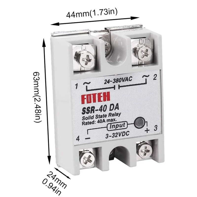 Imagem -05 - Relé de Estado Sólido Ssr e Dissipador de Calor Ssr40 da 40a dc 332v para ac 24-380v Pcs