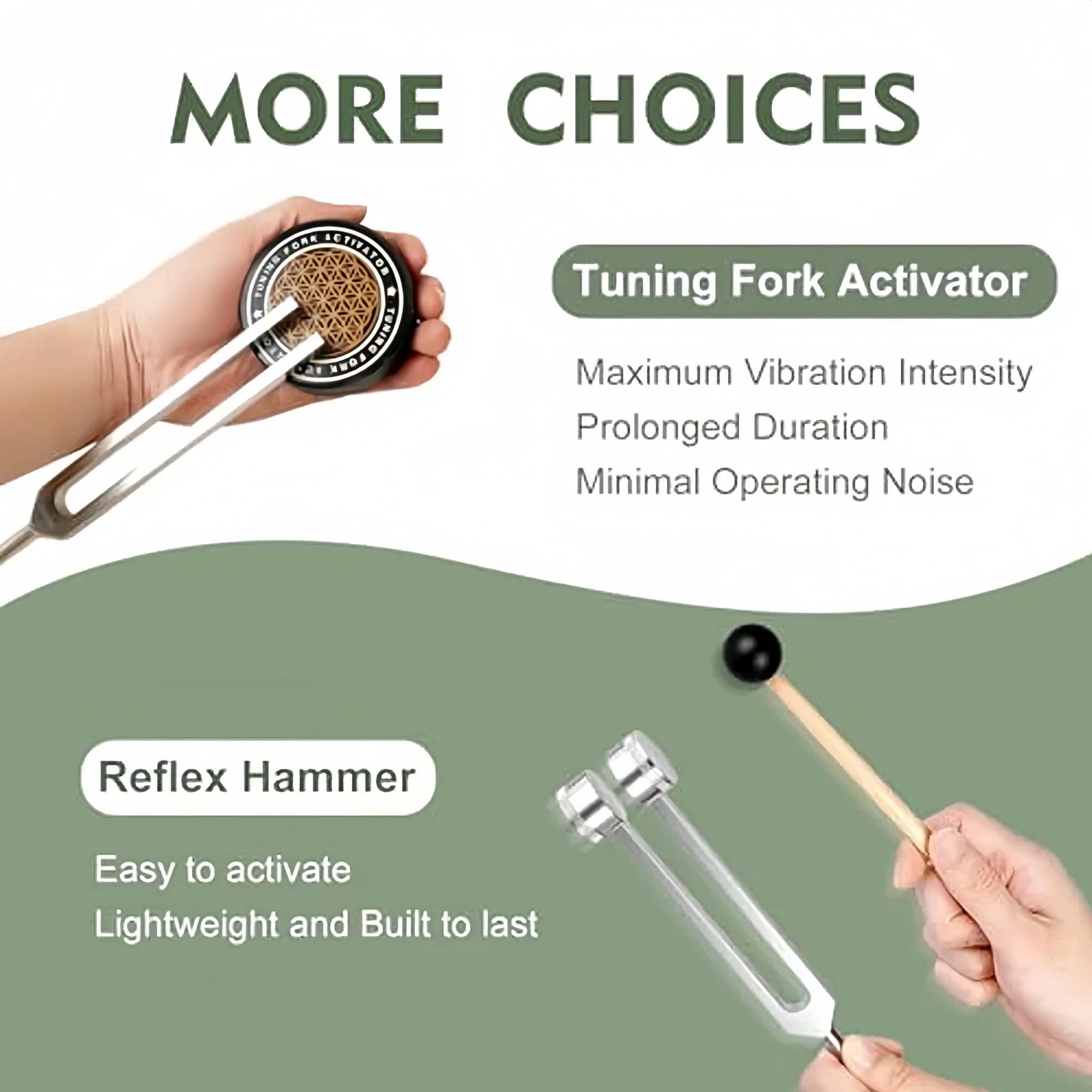 Miwayer Tuning Forks 128/136.1/256/285/369/384/417/432/440/444/512/528/741/852/963/4096Hzr for Heart Chakra Healing Beginner - view 5