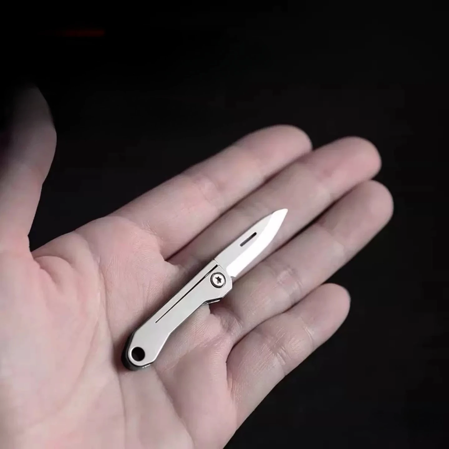 Titanium Alloy Mini EDC Knife Keychain Hanging Outdoor Multi-Tools Camping Equipment Unboxing Compact Tactical Knive