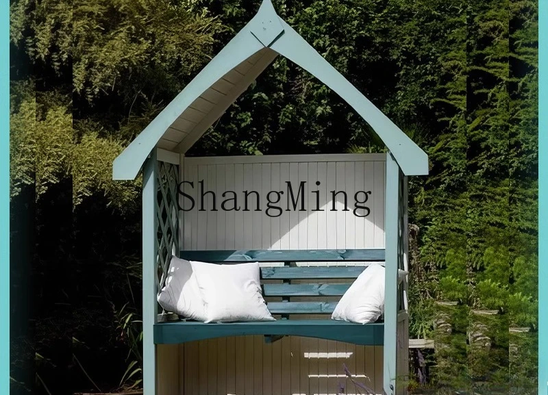 HJ new rural preservative wood small pavilion seat outdoor climbing vine flower stand courtyard garden fence arch