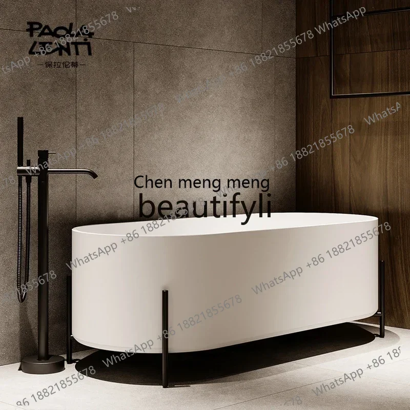 ss 25One-piece Qimei Stone Oval with Tripod Bath Hotel Double Artificial Stone Household Bath