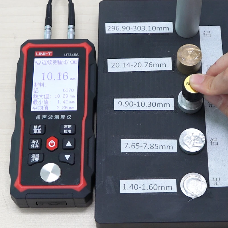 UNI-T High Accuracy Ultrasonic Thickness Gauge UT345A ;Chinese/English language switching/Multiple material measurement