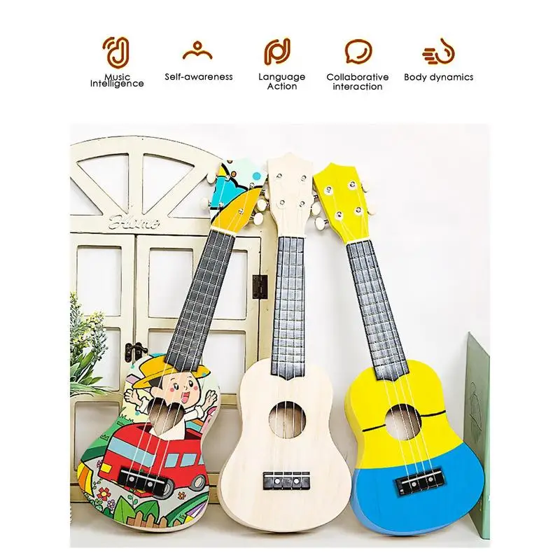 DIY Ukulele Kit Paintable Ukelele DIY Kit Handwork Art Project interesting Ukulele Building Kit Instrument with Full Accessories