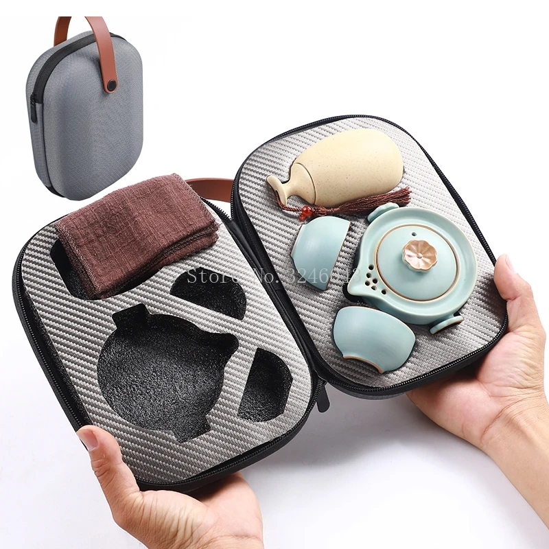 

Ceramics One Pot Tea Set Portable 4 Kung