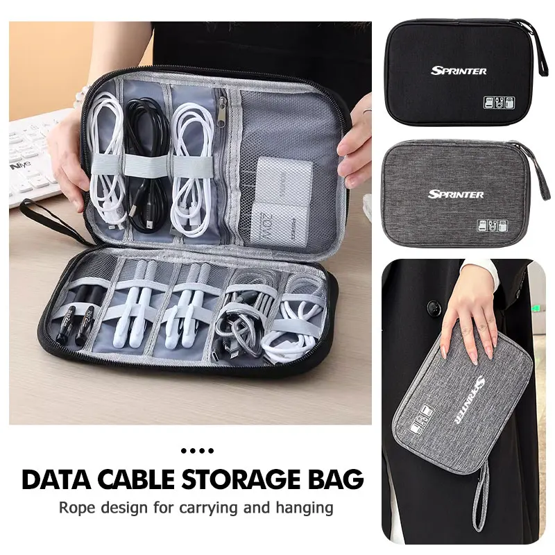 Car Data Cable Storage Bag Waterproof Travel USB Data Line Organizer Accessories For Smart 452 454 Roadster Coupe Crossblade
