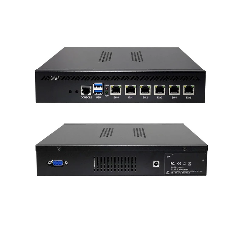 Firewall Pfsense Celeron J6412 J6413 2.0 GHz 6*LAN Soft Router USB3.0 Gateway Hardware TPM2.0 1U Rakc Mounted Server Mini PC