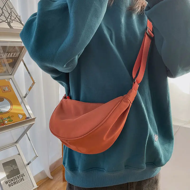 Solid Color Chest Bag For Women Large Capacity Travel Crossbody Female Half Moon Belt Bag Ladies Daily Street Fanny Packs 2023