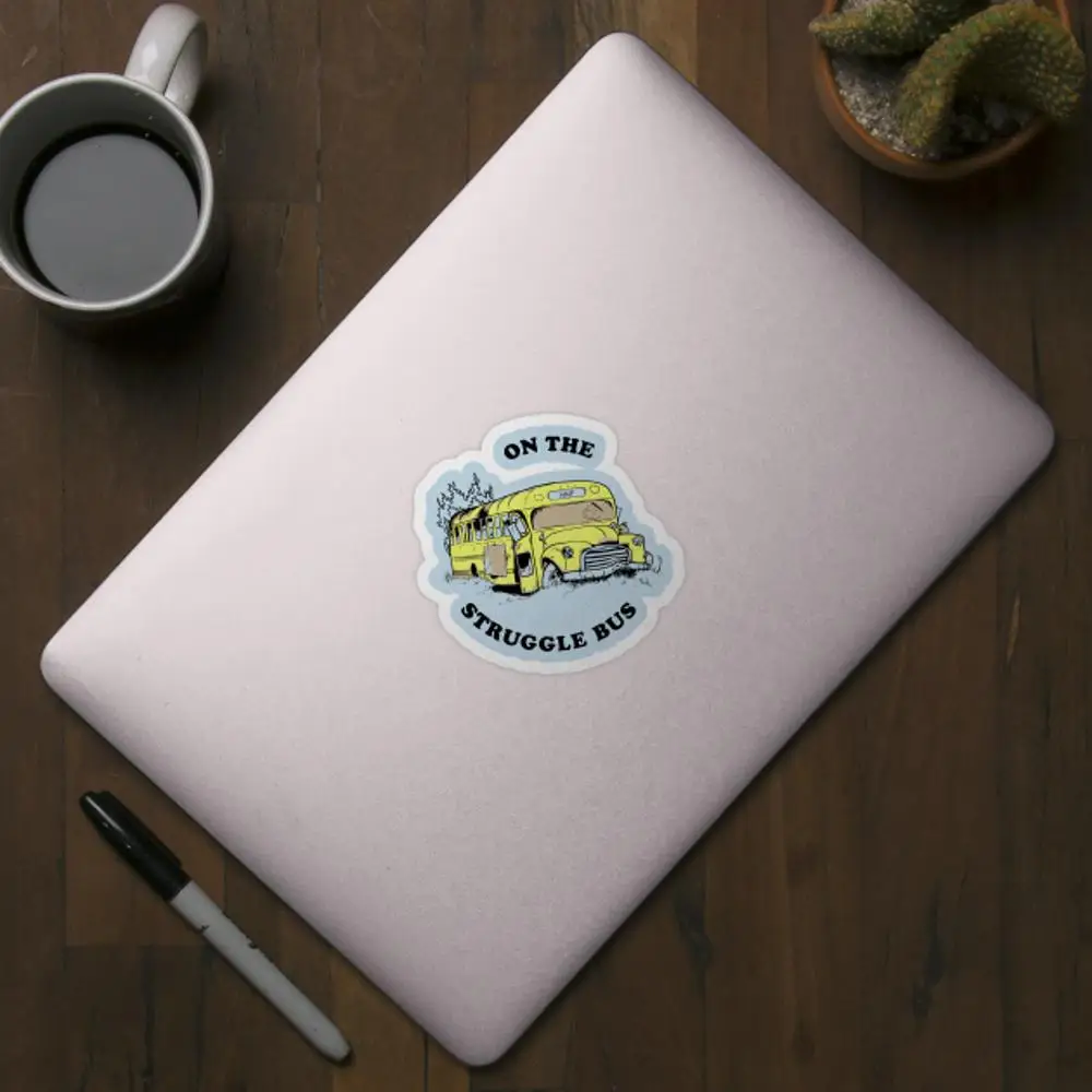 Worstelbus Sticker Voor Laptop Decor Slaapkamer Auto Schattige Cartoon Kunst Modieuze Openbare Koffer