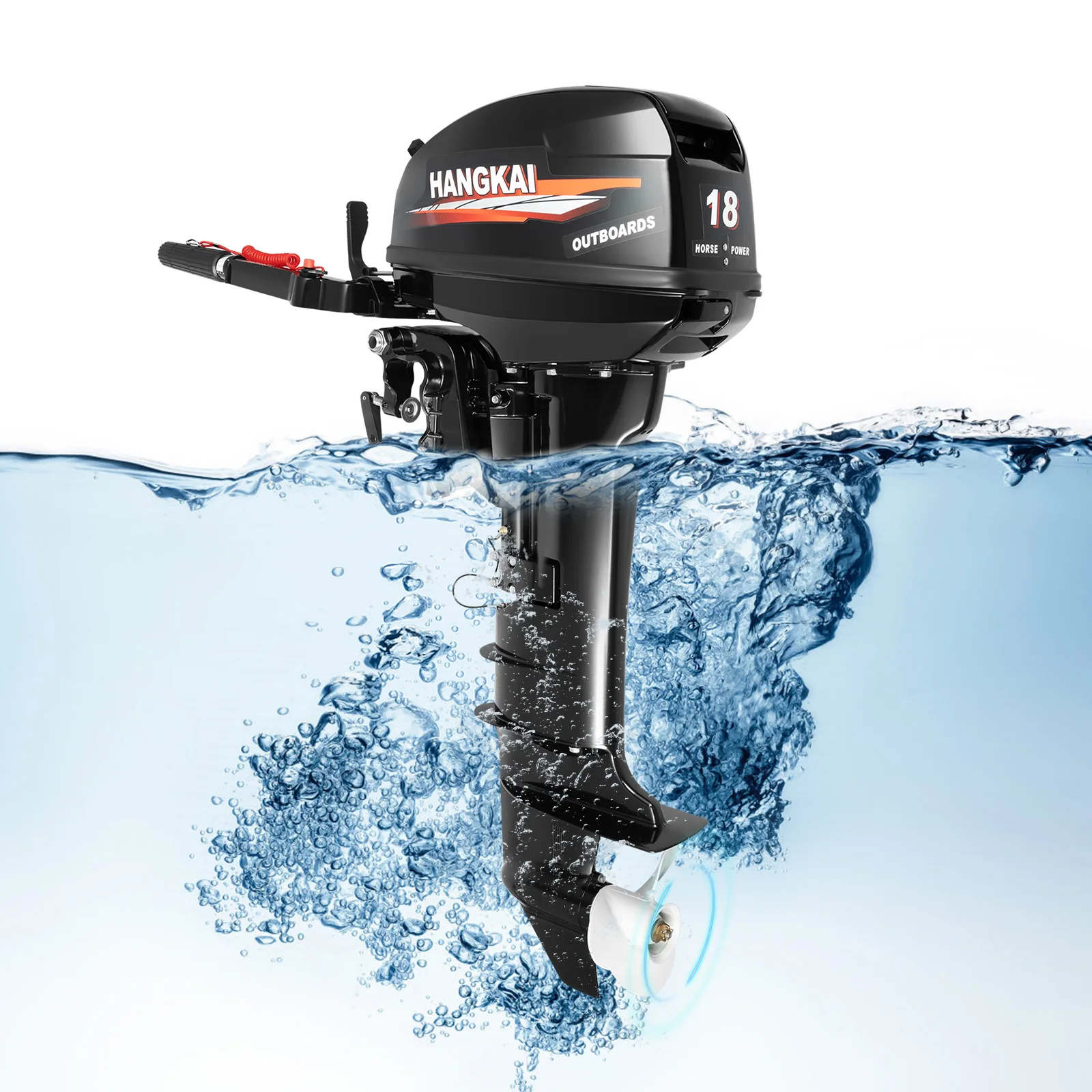 

18HP 2 Stroke Outboard Motor Engine 246CC CDI Water Cooling System Heavy Duty Kayak Fishing Boat Engine Long Axis 5500RPM