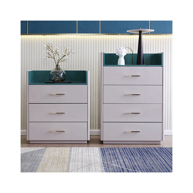 Modern style wooden white designer chest of drawers cabinet