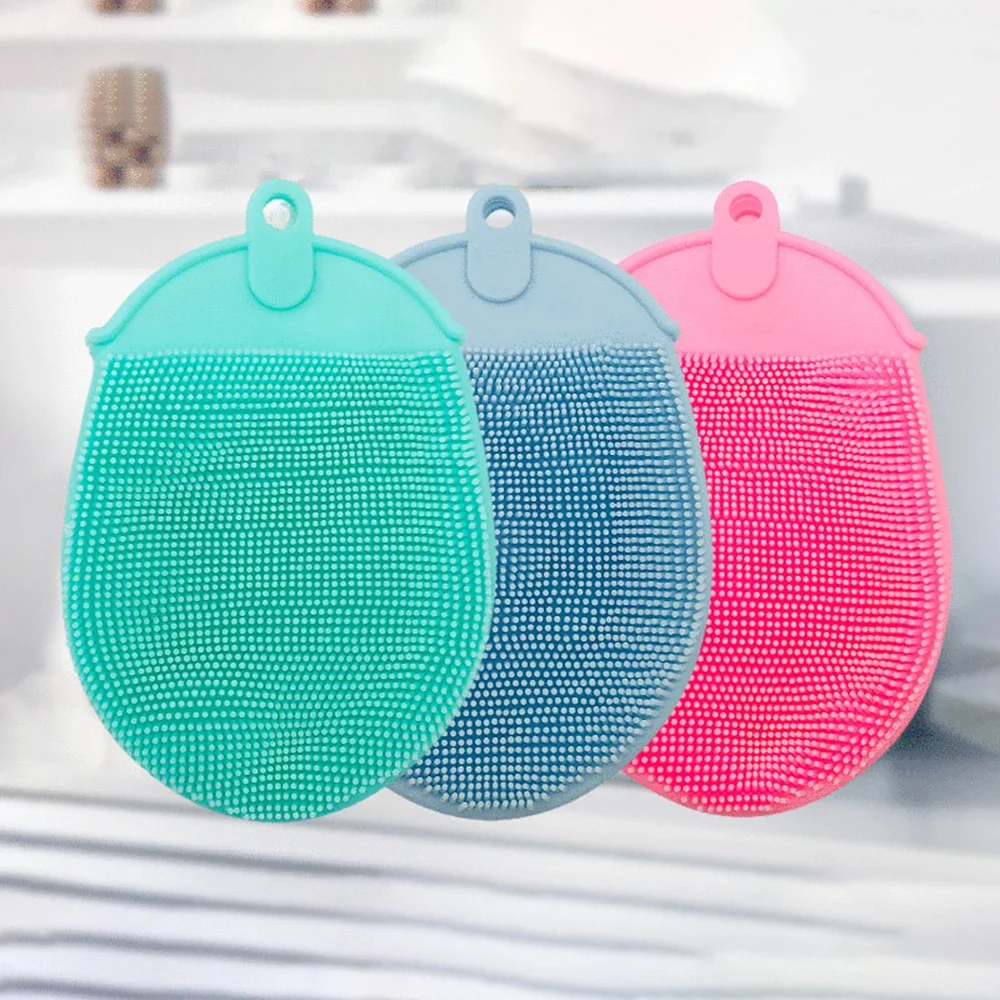 Massage Bath Towel Silicone Bath Brush Skin Clean Silicone Bath Brushes Shower Gloves Bath Scrub Remover Body Exfoliating