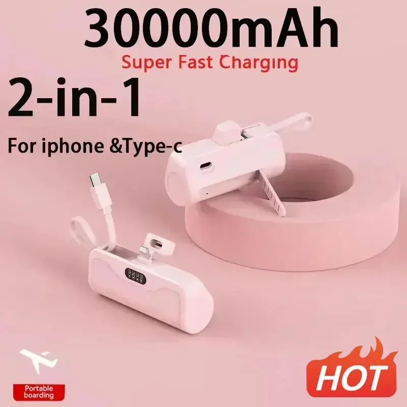 

22W PowerBank 30000mAh Mini Portable Super Fast Charging External Battery PowerBank Type-C IOS For iPhone Samsung Huawei Xiaomi