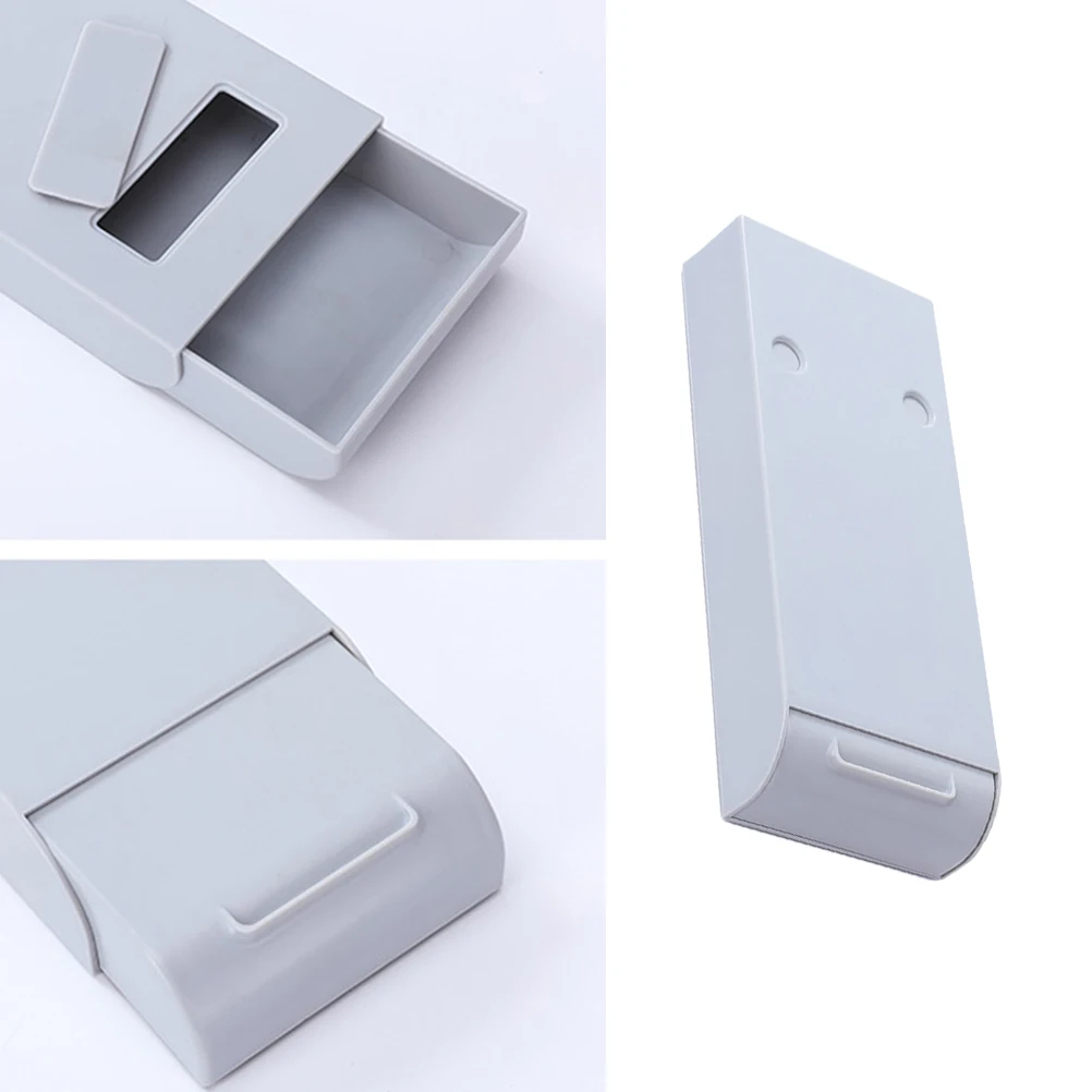 

2Pcs Table Bottom Pen Box ABS Hidden Storage Drawer for Student Office Supplies Grey Plastic Stationery Organizer