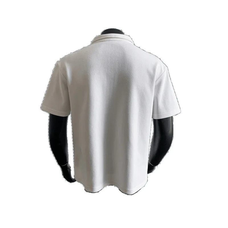 Kaus Polo Kelas Berat Pria Kerah Lengan Pendek Katun Murni Kaus 400gsm Musim Panas Kasual Gaya Cleanfit Regular Fit