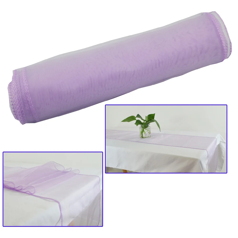 

Wedding Table Runner Organza Soft Tulle Plum Sheer Table Runners Hotel Banquet Christmas Birthday Party Dining Table Decoration