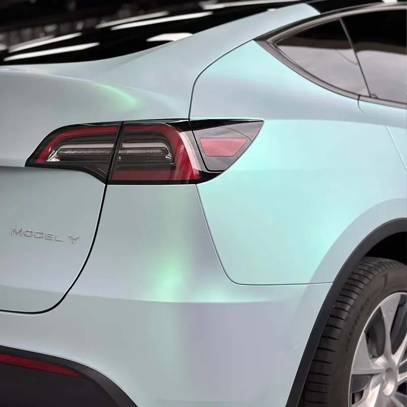 Pembungkus Mobil 5ft*59ft Warna Matte Berubah Metalik Biru Hijau Film Mobil Anti Gores dengan Sistem Pelepasan Udara Vinyl Pembungkus Mobil Tempel Kering