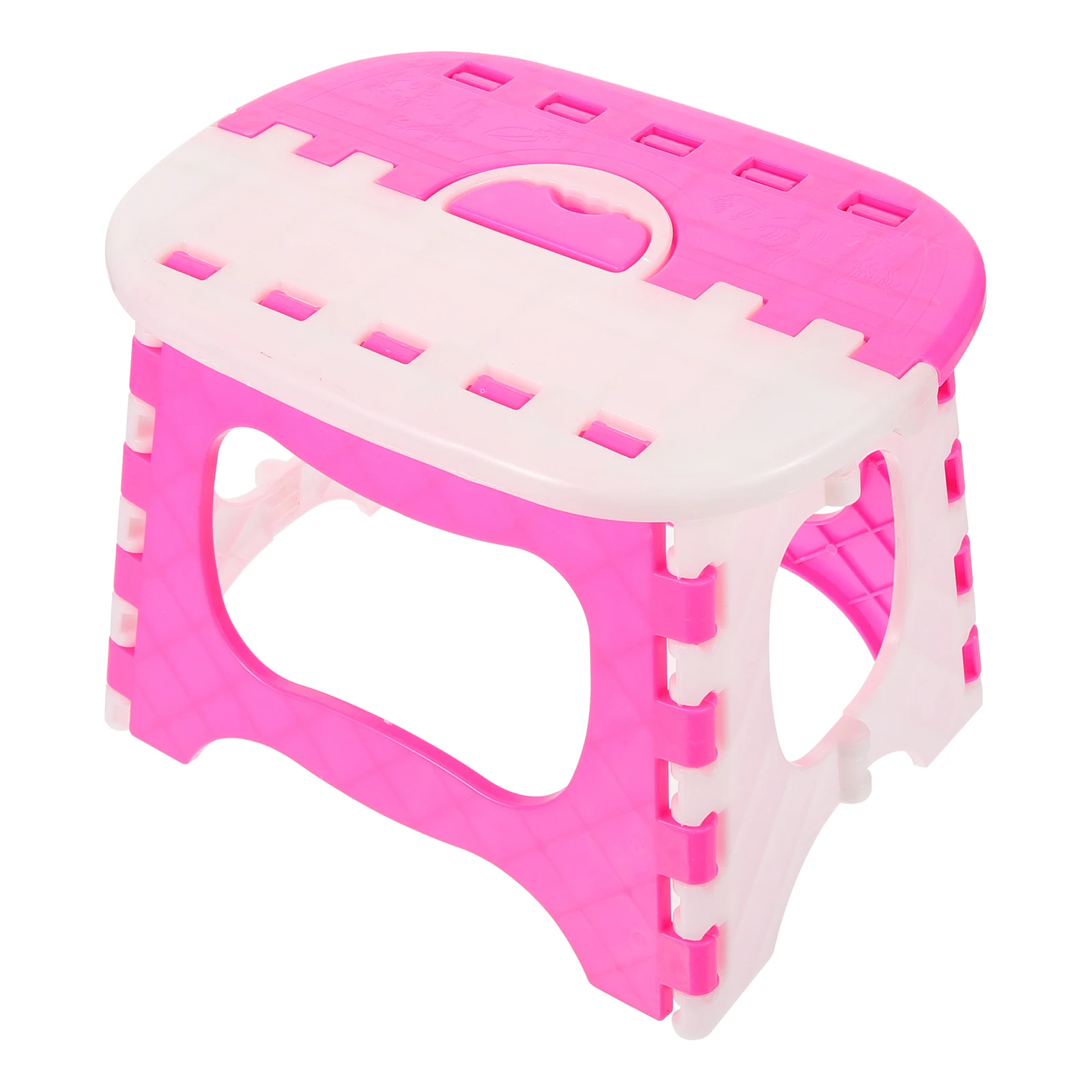 

Plastic Folding Step Stool Pink Portable Kids Toddler Stool Handle Fold Flat Lightweight Bathroom Kitchen Garden Fishing Seat