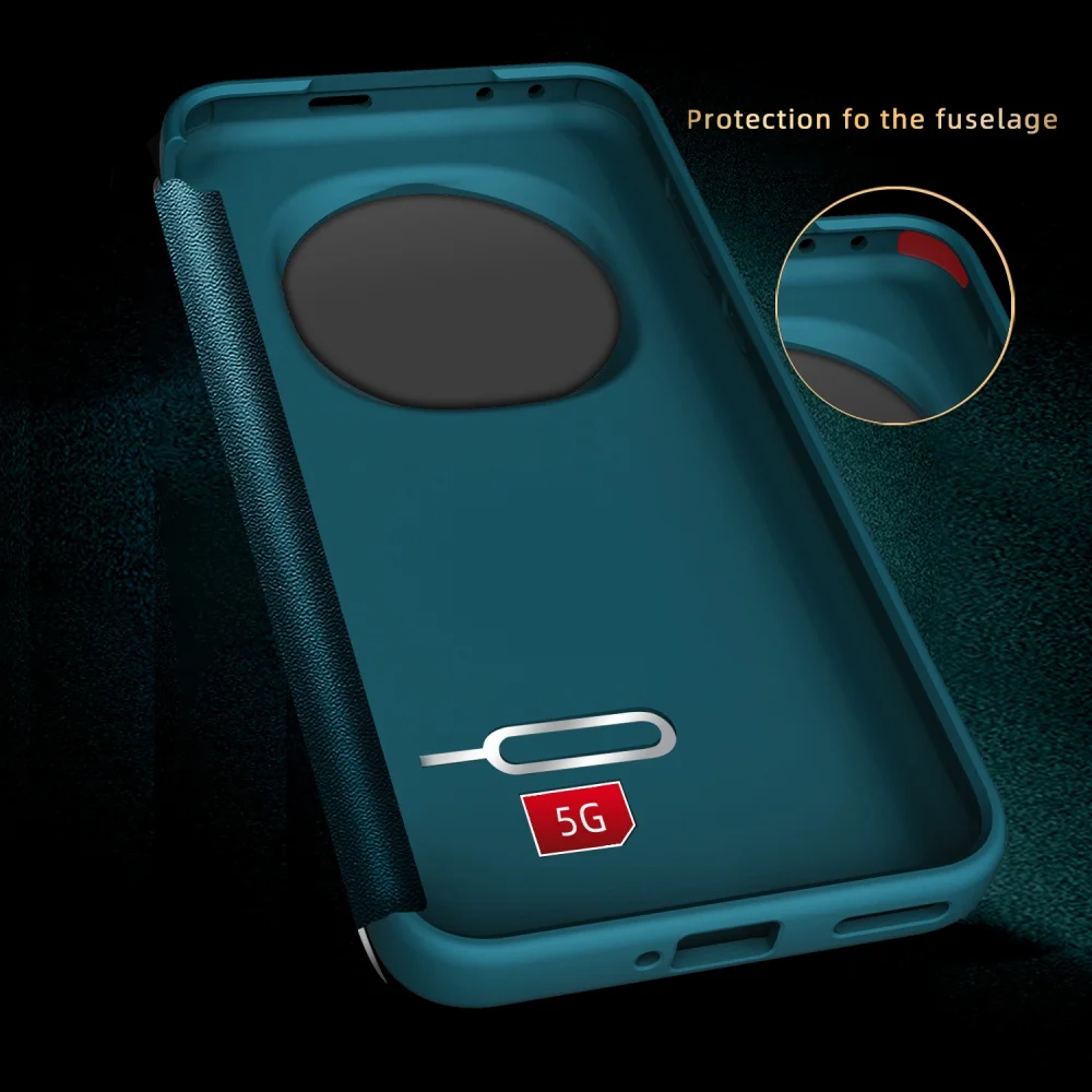 Vegan Leather Flip Cover For Honor Magic 6 7 Pro Flip Case All-Inclusive Silicone Airbag Corners Drop Impact Resistant Shell