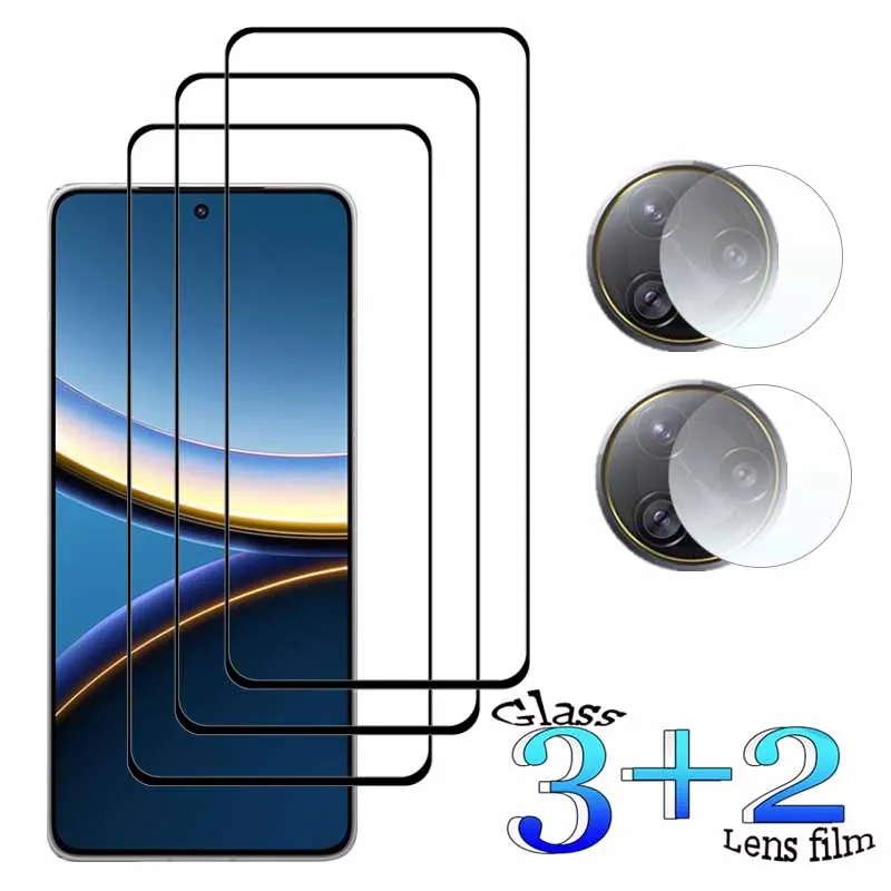 

3+2 For Xiaomi POCO F7Ultra F7Pro Tempered Glass Shockproof 9H Clearly Anti-Scratch Front Protector +Soft Camera lens film