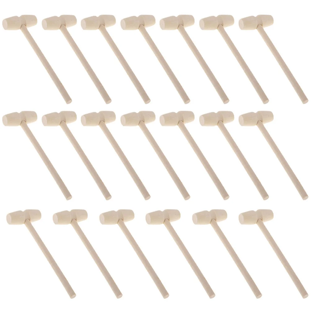 

Vaguelly 20pcs Mini Wooden Hammer Mallet Bamboo Breakable Heart Lobster Pendant Kids Developmental Toys Wood Tools Gift for Baby