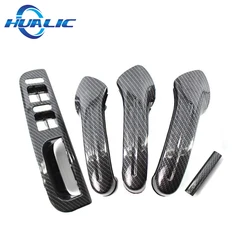 HUALIC Vorne Hinten Links Rechts Tür Schwarz Pull Haltegriff VW Bora Golf 4 MK4 für Jetta 1999-2004 carbon Faser Stil 3B1867171E