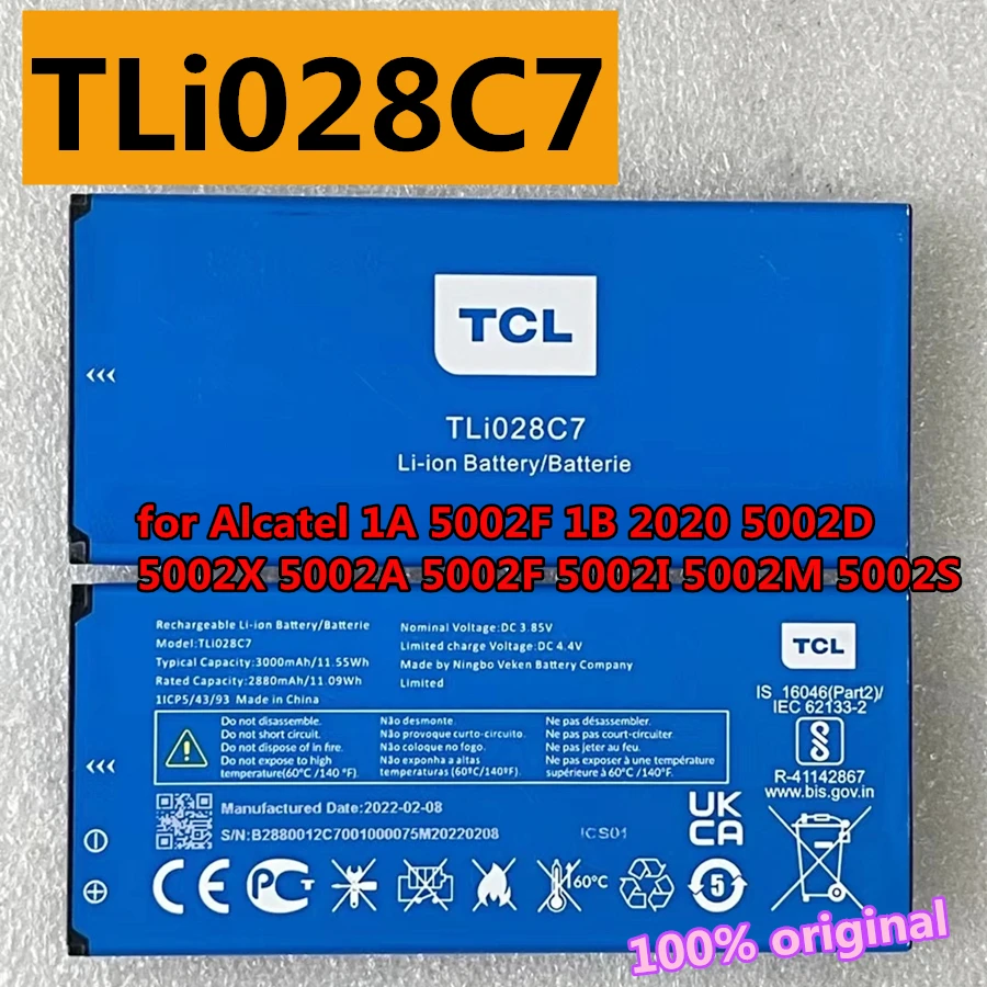 高品質のアルカテルバッテリー,3000mah,tli028c1,tli028c7,1a,5002f,1b 2020,5002d,5002x,5002a,5002f,5002i,5002m,5002s,オリジナル