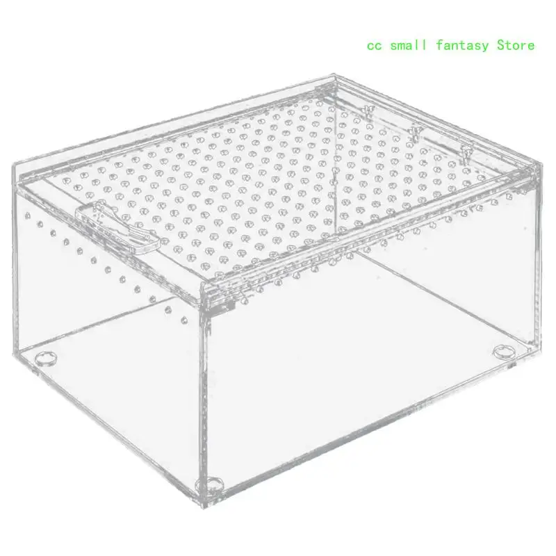 

R3MA Insect Feeding Box Acrylic Clear Breeding Case for Reptiles Lizards Centipedes