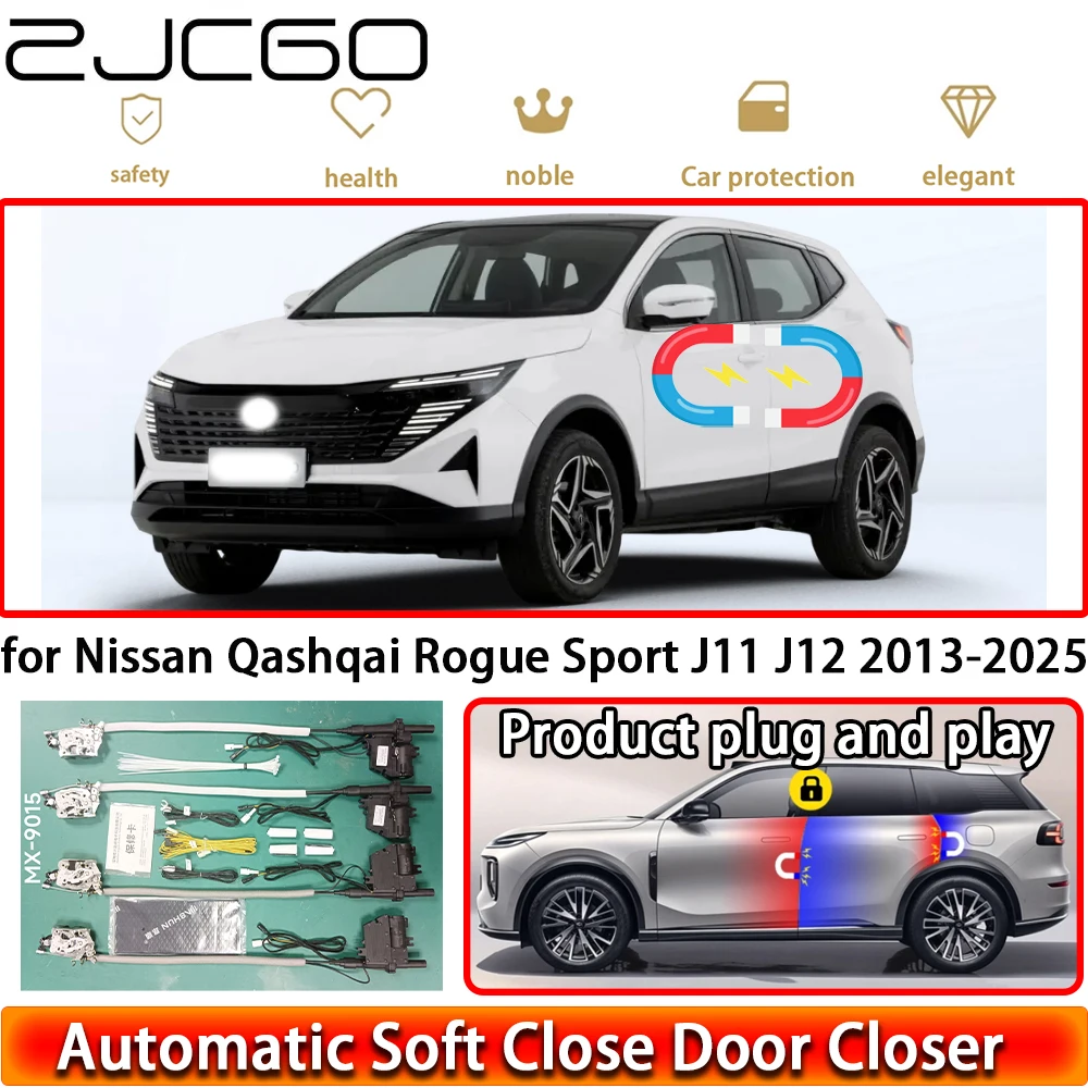 

Комплект доводчиков дверей ZJCGO для Nissan Qashqai Rogue Sport J11 J12 2013-2025: система плавного закрывания, автоматическое открывание, легкое закрытие дверей