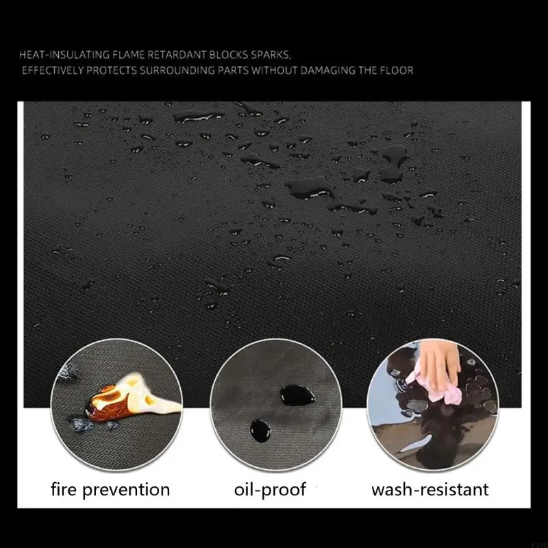 سجاد مقاوم للحريق لحماية درجة الحرارة من الألياف الزجاجية سيليكون حصيرة لموقد الخشب والشوايات حفرة النار F19E #6
