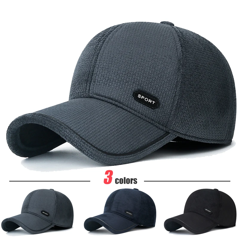 

New Middle-Aged and Elderly Winter Windproof, Cold-Proof and Warm Baseball Cap With Ear Protection and Thickened Peaked Cap