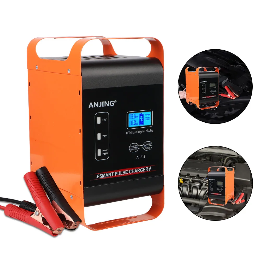

LED Display 600W Powerful 12V 24V Smart Car Battery Charger Pulse Repair Battery Charging For Motorcycle SUV Truck Car Battery