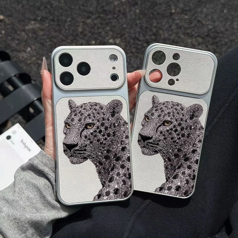 Chic Statement Leopard Head Phone Case For iPhone 17 16 15 14 13 12 Pro Max 16 15 Plus 17E Air Leather Shockproof Soft Cover - view 5