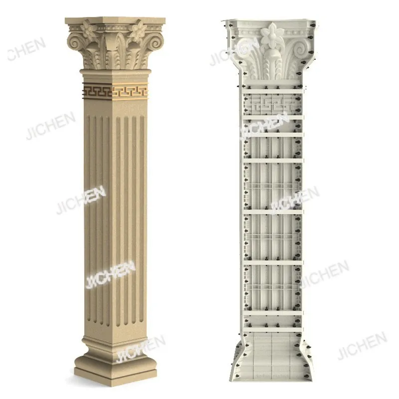 

ZQT римская квадратная колонна, цементная дверь виллы, торжественная работа, утолщенная квадратная угловая римская колонна, форма для бетона