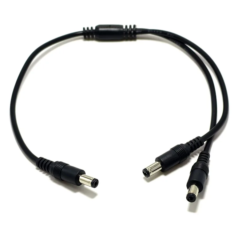 

40CM 5.5mm*2.1mm 1 Male to 2 Male Connector Male to Male Plug DC Power Splitter Cable CCTV LED Strip Light Power Supply Adapter