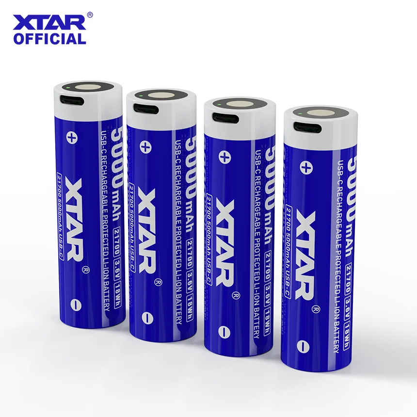 XTAR 3.6V 21700 5000mAh USB-C Rechargeable Battery with Protection board Fast Charging Long-lasting  Ideal for Flashlights