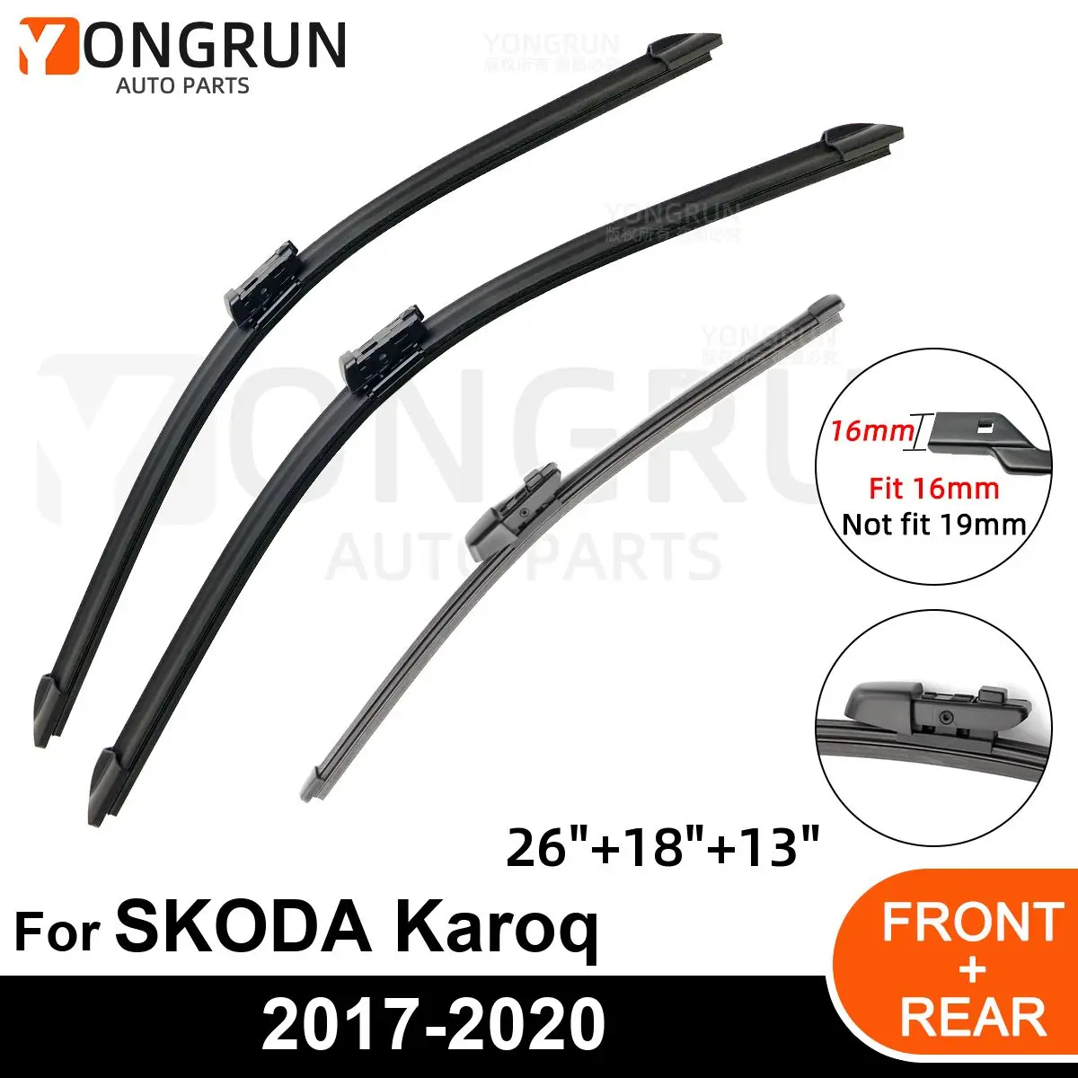 Car Windshield Windscreen Front Rear Wiper Blade Rubber Accessories For SKODA Karoq 26