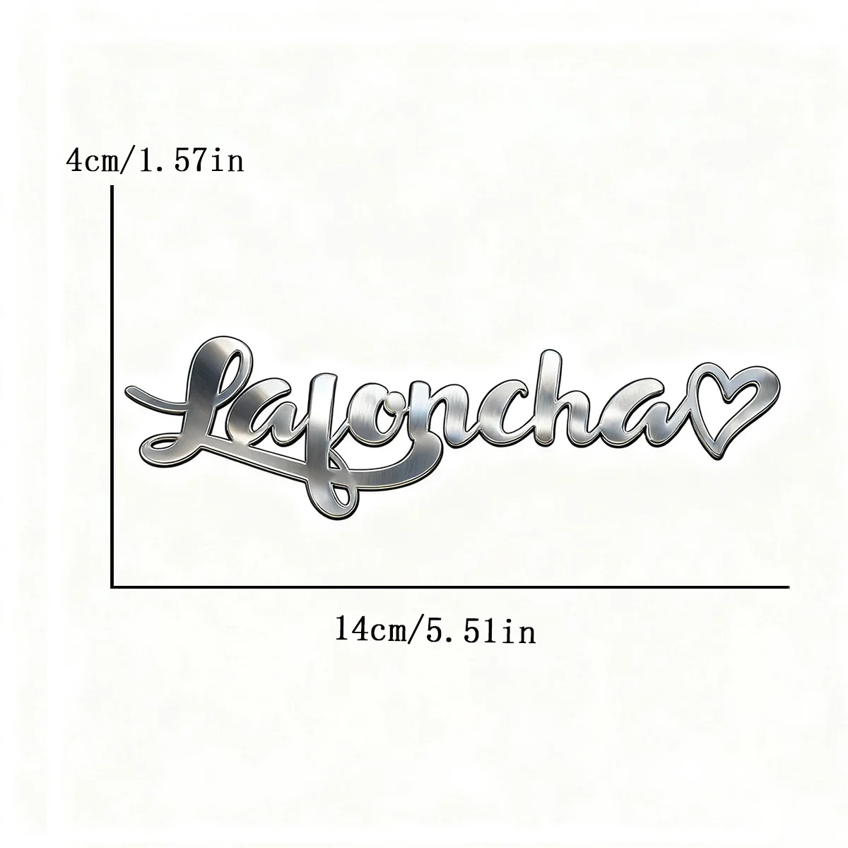 Dolce cuore metallo acciaio inossidabile logo personalizzato 3D colore argento adesivo per auto parafango bagagliaio distintivo decalcomania accessori decorativi per auto