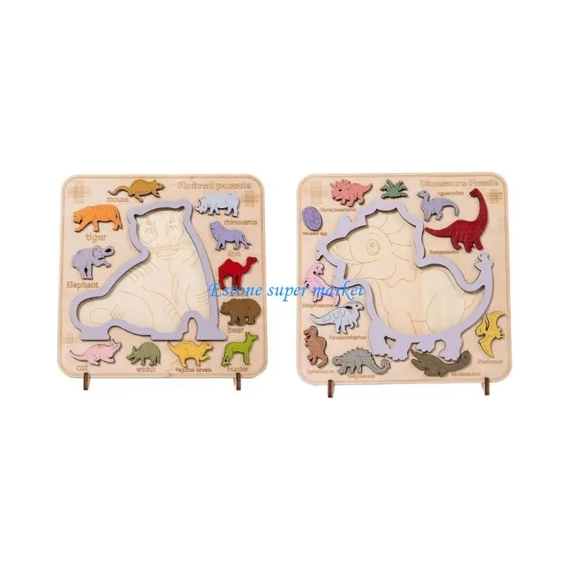 090b Toddler Animal Puzzle Matching Board Game Board Toy Kindergarten Givert Gift