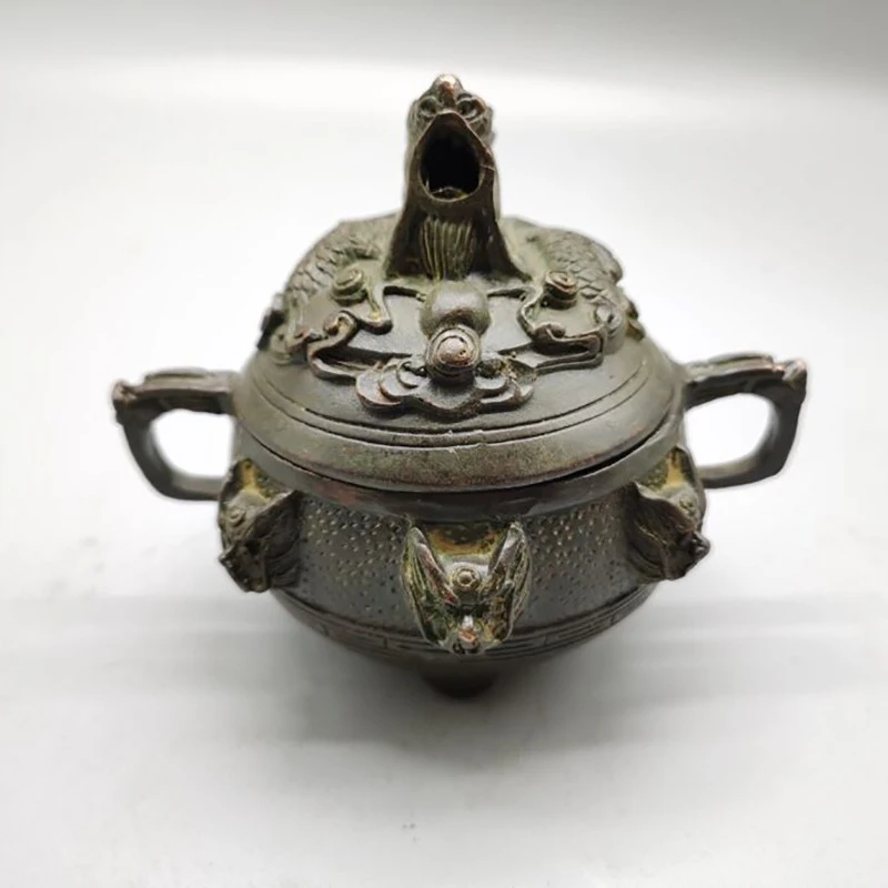 Antique Collection: Brass Dragon , Home Item, Bronze Incense Burner, Decorative Craft