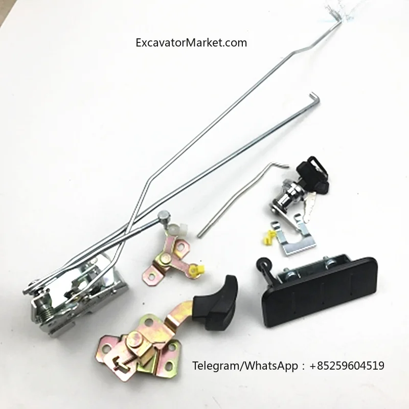 For excavator For Daewoo Doosan DX150 220 260  300 75 120 Cab door lock assembly door handle lock block Excavator Accessories