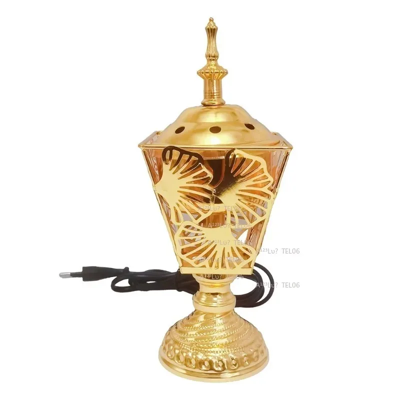 Metal Incense Burner Electric Desktop Arab Style Home Decor Ornament Gift Room Aroma