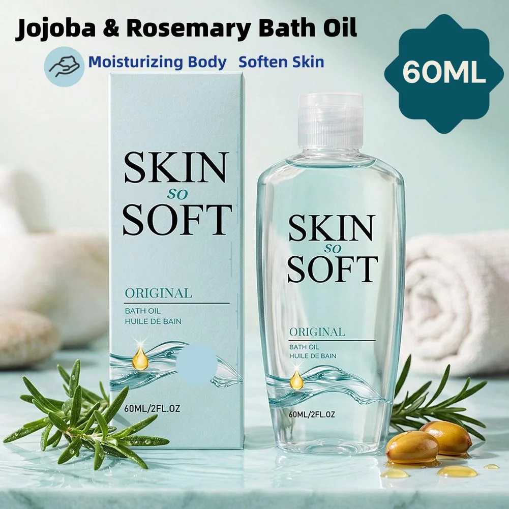 60ml Shower Oil Moisturizing Body Soften Skin Refreshing Long-Lasting Aromatic Gentle Jojoba & Rosemary Bath Oil
