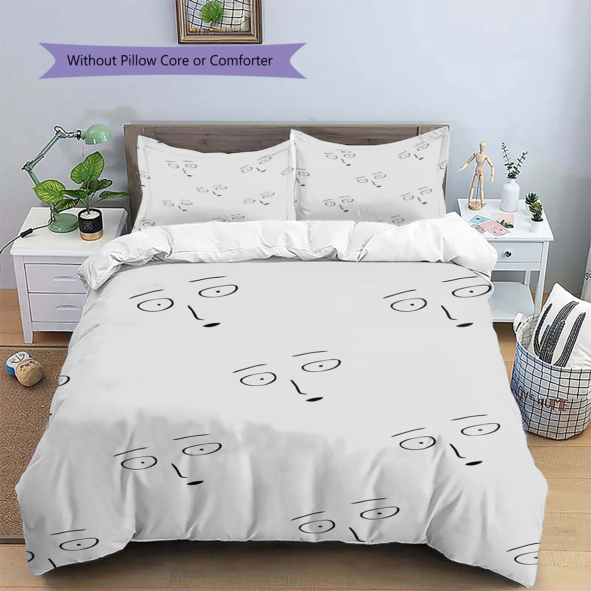 Punch Man Anime Bedding Daily Use Patterned Duvet Cover Set Nice Fan Gift Bedroom Decor -xia56