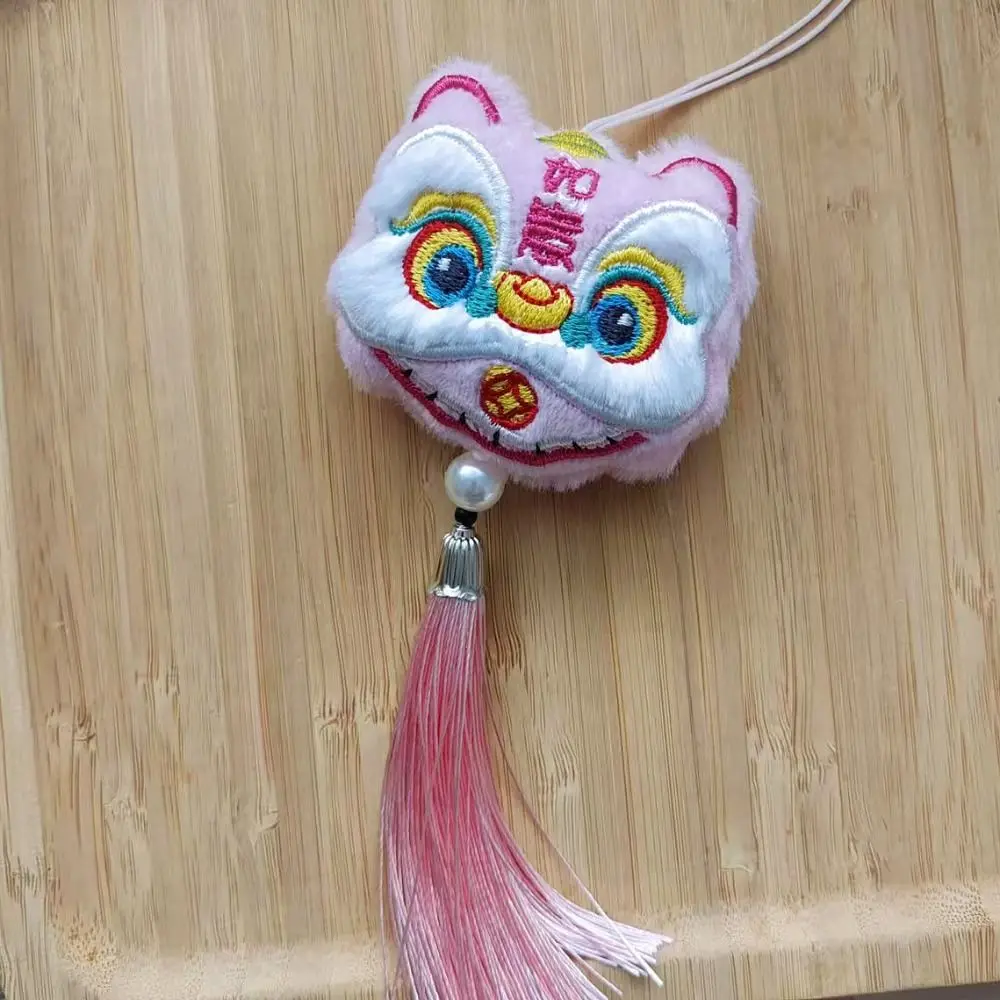 Chinese Style Lion Dance Tassels Pendant Awakened Lion Year of Horse New Year Zodiac Plush Doll Hanging Red