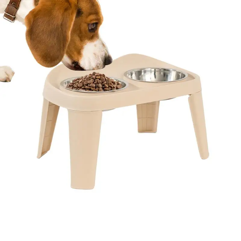 Elevated Dog Feeder Dogs Bowls foldable Raised Stand with Double Stainless Steel Food Water Bowls for Small Medium Large Dogs view 2