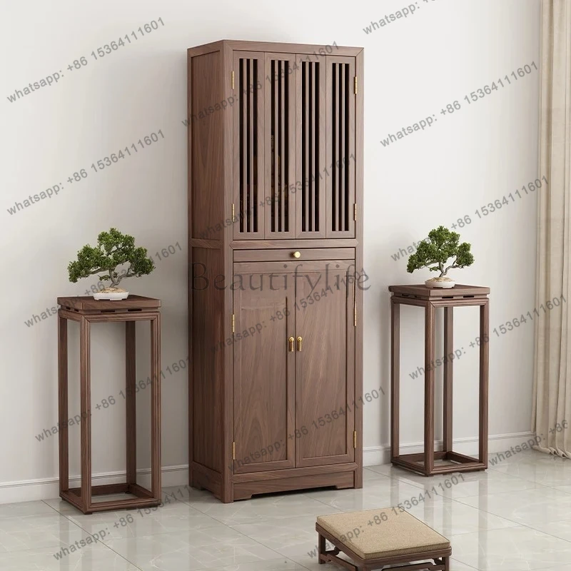 

black walnut casket new Chinese Buddhist platform Bodhisattva cabinet Buddhist cabinet household simple with door
