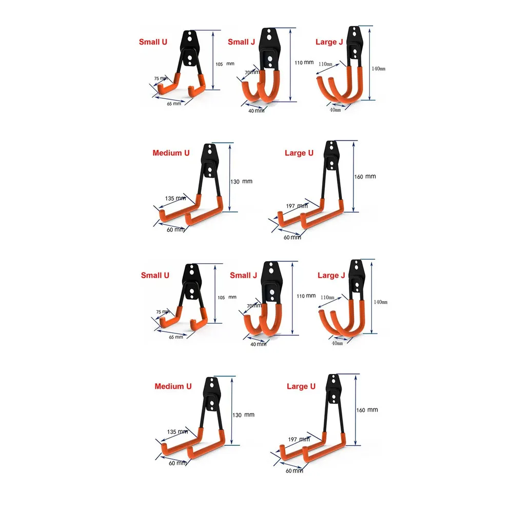 Zware metalen haak Garage Organizer Wandmontage Fietshanger Haken Wandmontage Antislip opberghaak voor ladders Tuingereedschap