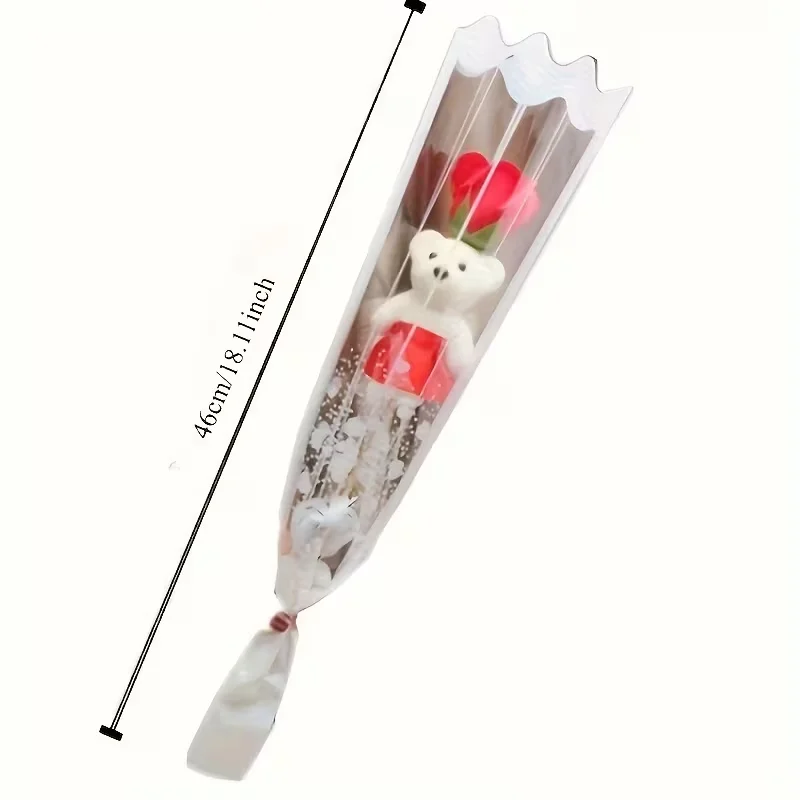 1/3 Stück Rosenbär Künstliche Blumensträuße für Valentinstag DIY Geschenk Dekoration Hochzeitsdekoration Partyzubehör Heimdekoration – Detail 5