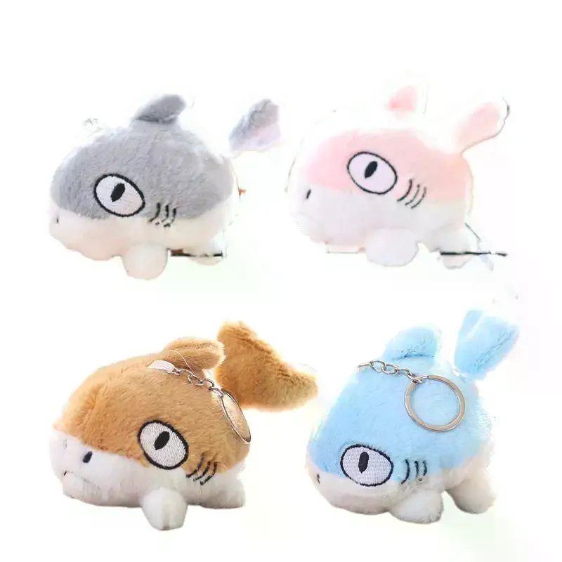 พวงกุญแจตุ๊กตาฉลามการ์ตูน: ของตกแต่งรูปปลาเล็กแบบแกว่งได้ ดีไซน์ไม่ซ้ำใครสำหรับกระเป๋านักเรียน